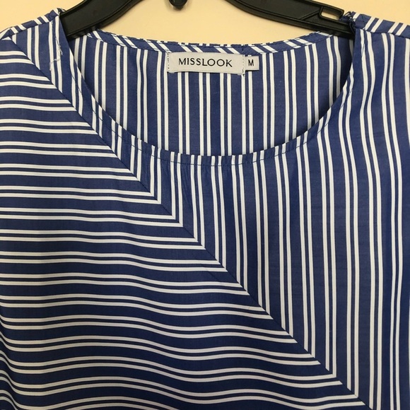 Miss Look midi dress with stripes size M in excellent pre used condition - Picture 3 of 10
